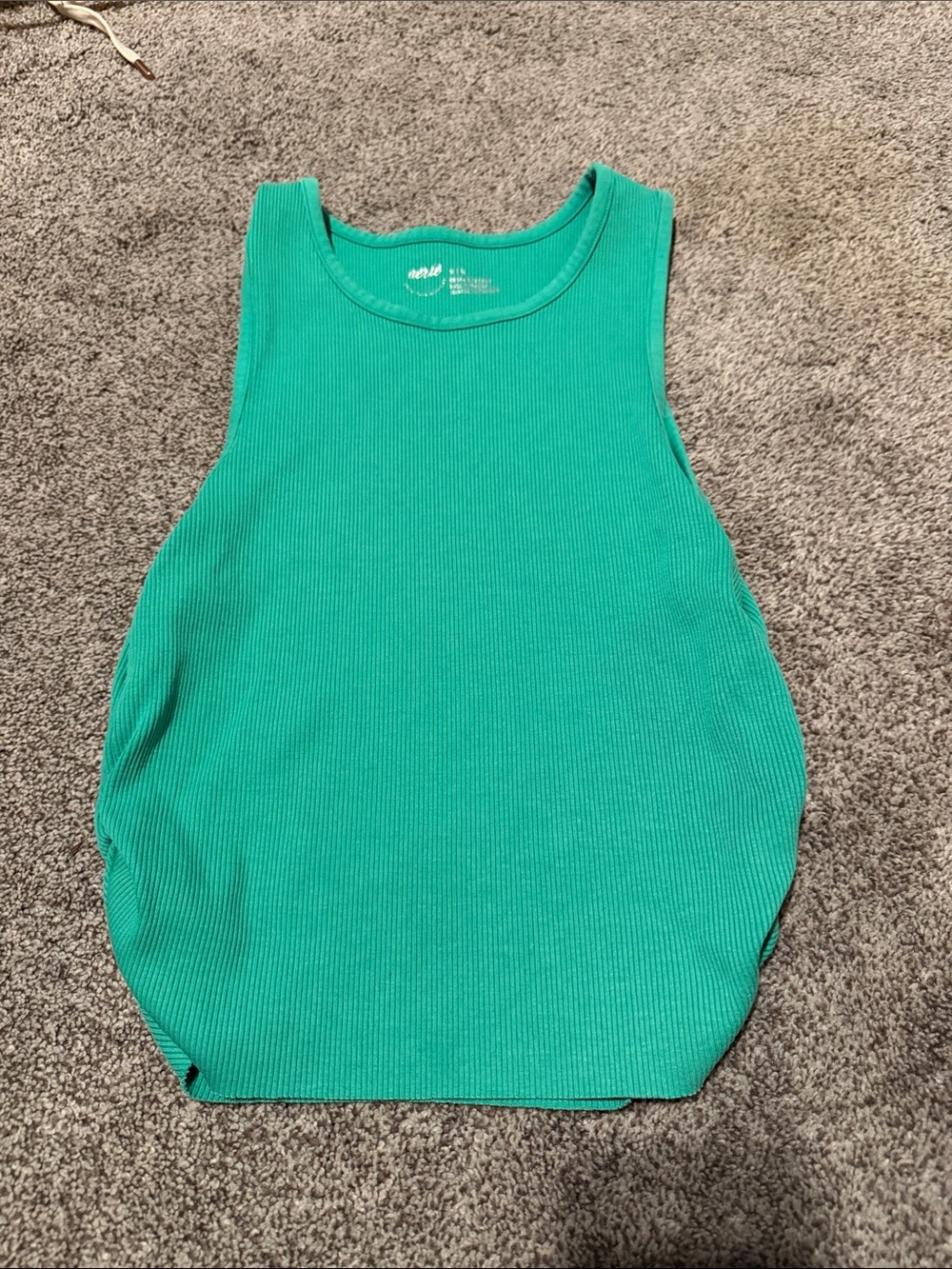 aerie Teal Ribbed Tank Top